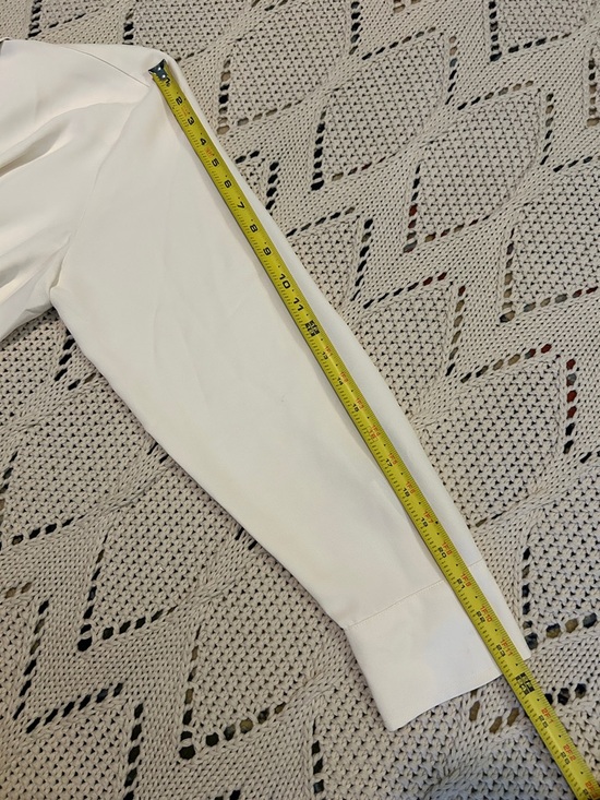 LOFT Cream Button Down Blouse with Black Tie Nevk Sz XL NWT - Picture 6 of 8